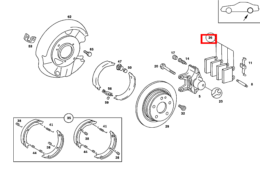 Teilesatz Bremsklotz TEILESATZ 190 E 2.5-16 201