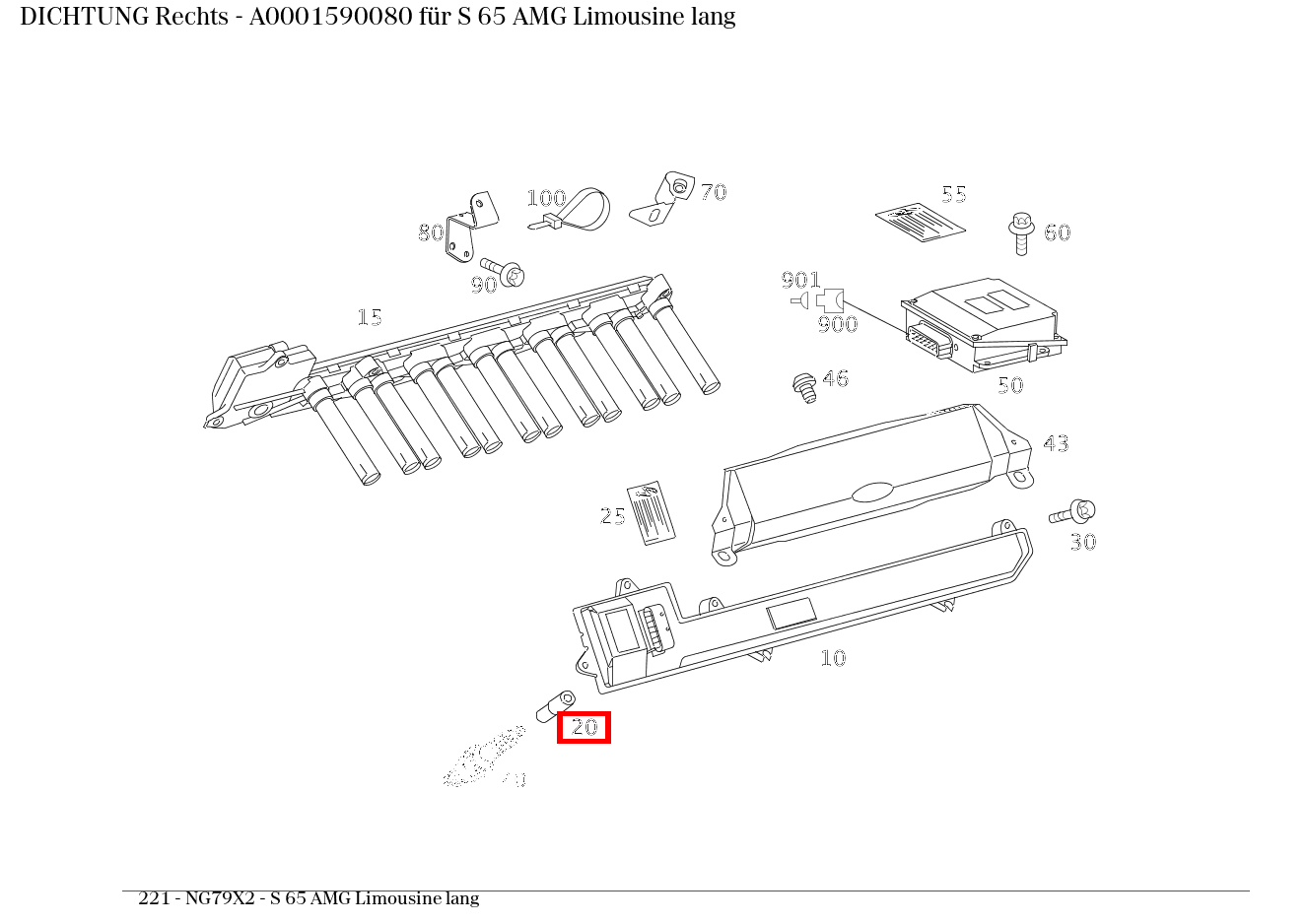ABDICHTUNG Rechts S 65 AMG Limousine lang 221