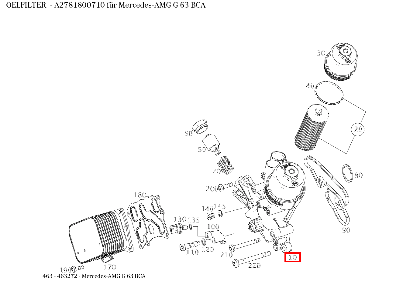 Ölfilter Mercedes-AMG G 63 BCA 463