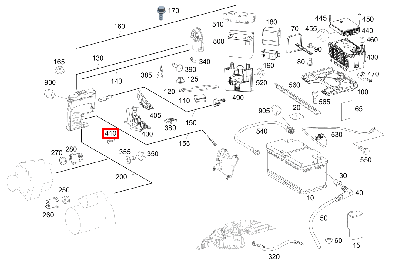 KUNSTSTOFFMUTTER Kabelkanal an Fahrzeugboden Mercedes-Maybach S 560 4MATIC 222
