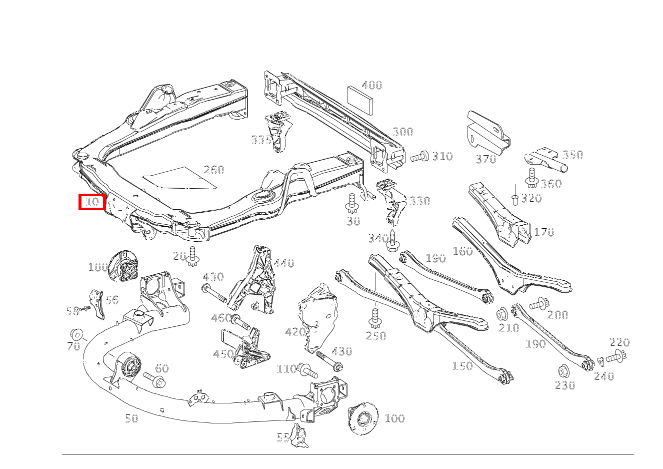 ACHSTRAEGER HINTERACHSE fortwo coupé mhd 52 kW 460