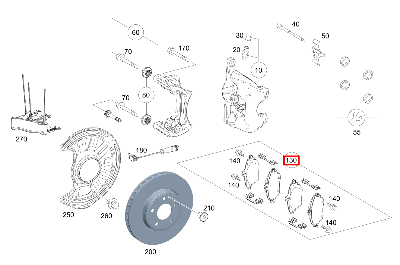 Teilesatz Bremsbelag Teilesatz Mercedes-AMG GLA 45 4MATIC Sport Utility Vehicle 156