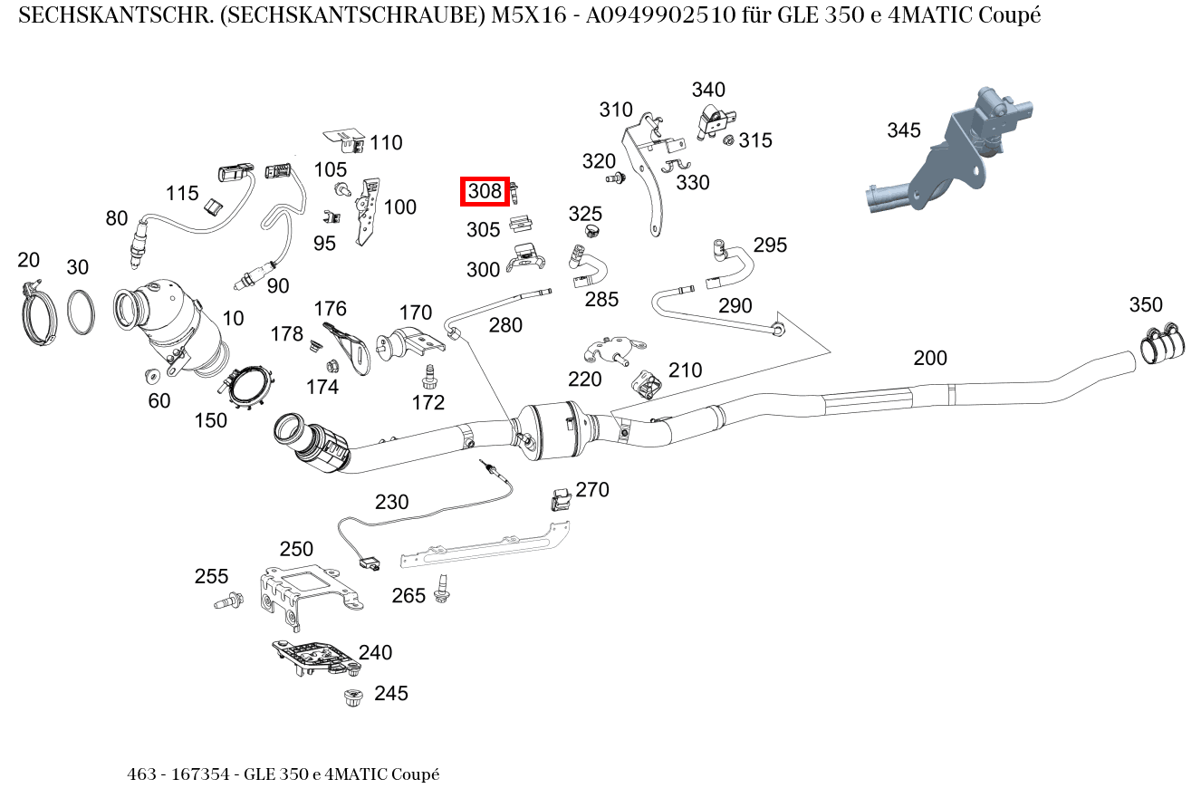 Sechskantschraube M5X16 GLE 350 e 4MATIC Coupé 463