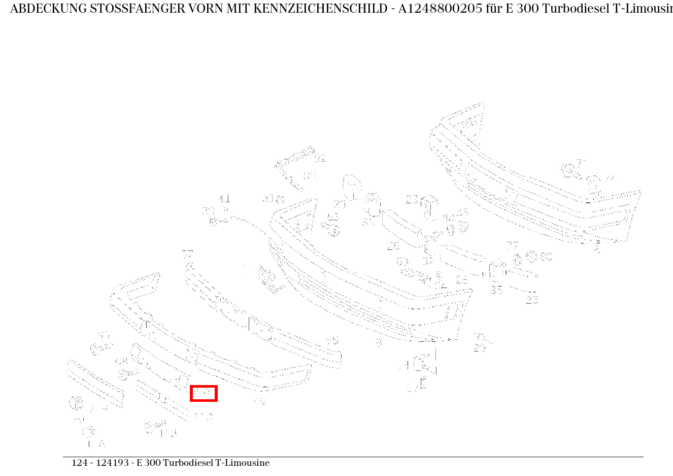 Abdeckung STOSSFAENGER VORN MIT KENNZEICHENSCHILD E 300 Turbodiesel T-Limousine 124