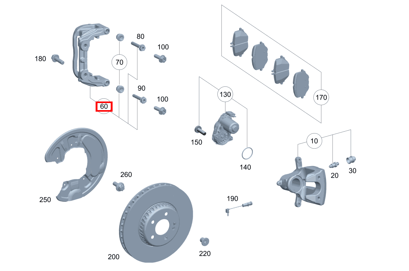 Bremsträger Bremssattel rechts Mercedes-AMG CLS 53 4MATIC+ 257 Bremsträger Bremssattel rechts Mercedes-AMG CLS 53 4MATIC+ 257
