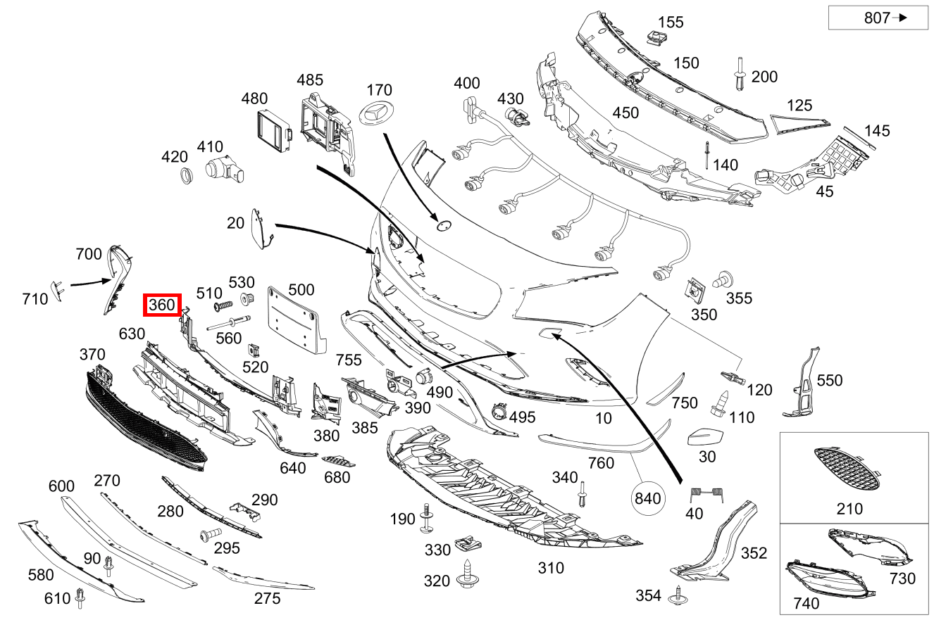 Abdeckung Stossfänger Mitte für CLA 117, A 176-Klasse kaufen 
