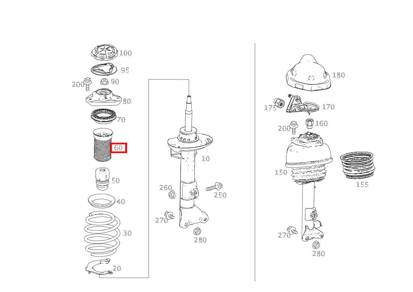 Manschette Staubschutz E 350 4MATIC Limousine BCA 212