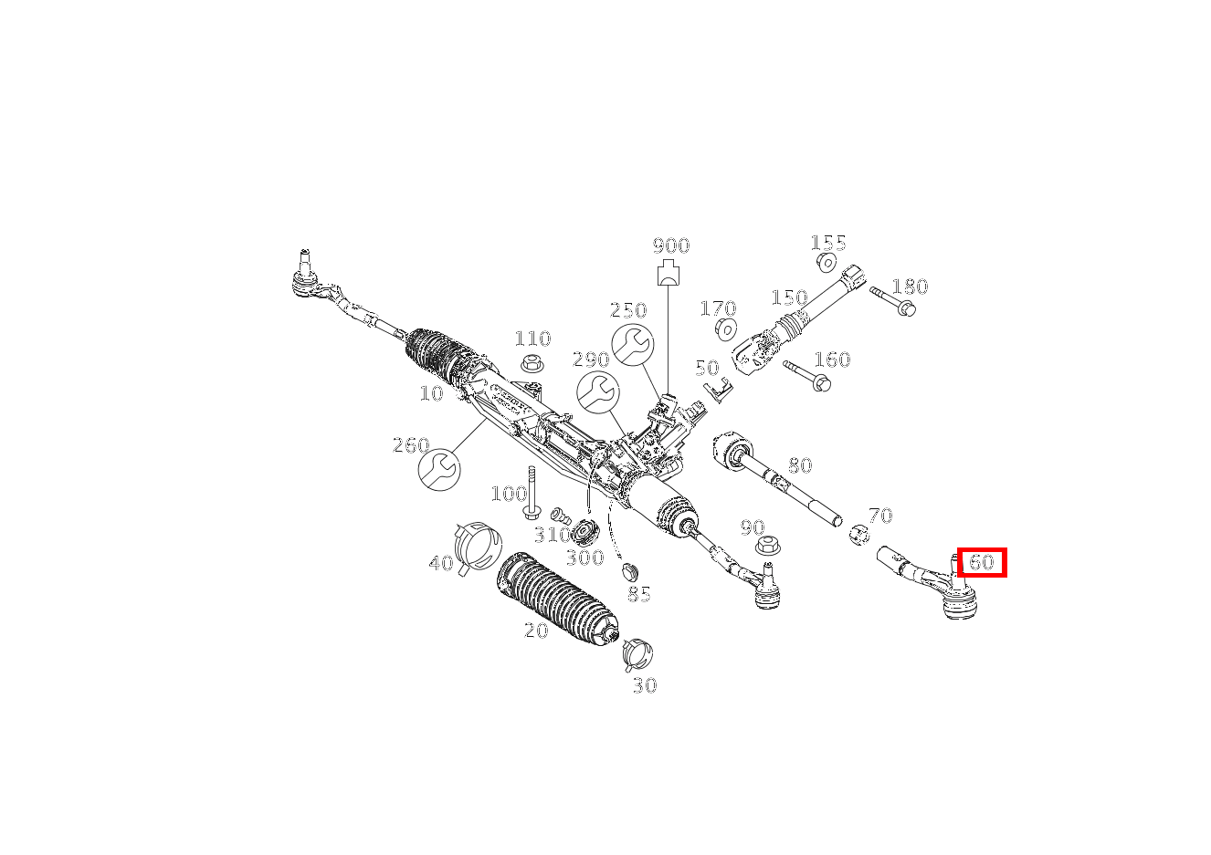 REP.SATZ SPURSTANGE LINKS AUSSEN C 180 KOMPRESSOR T-Modell BlueEFFICIENCY 240