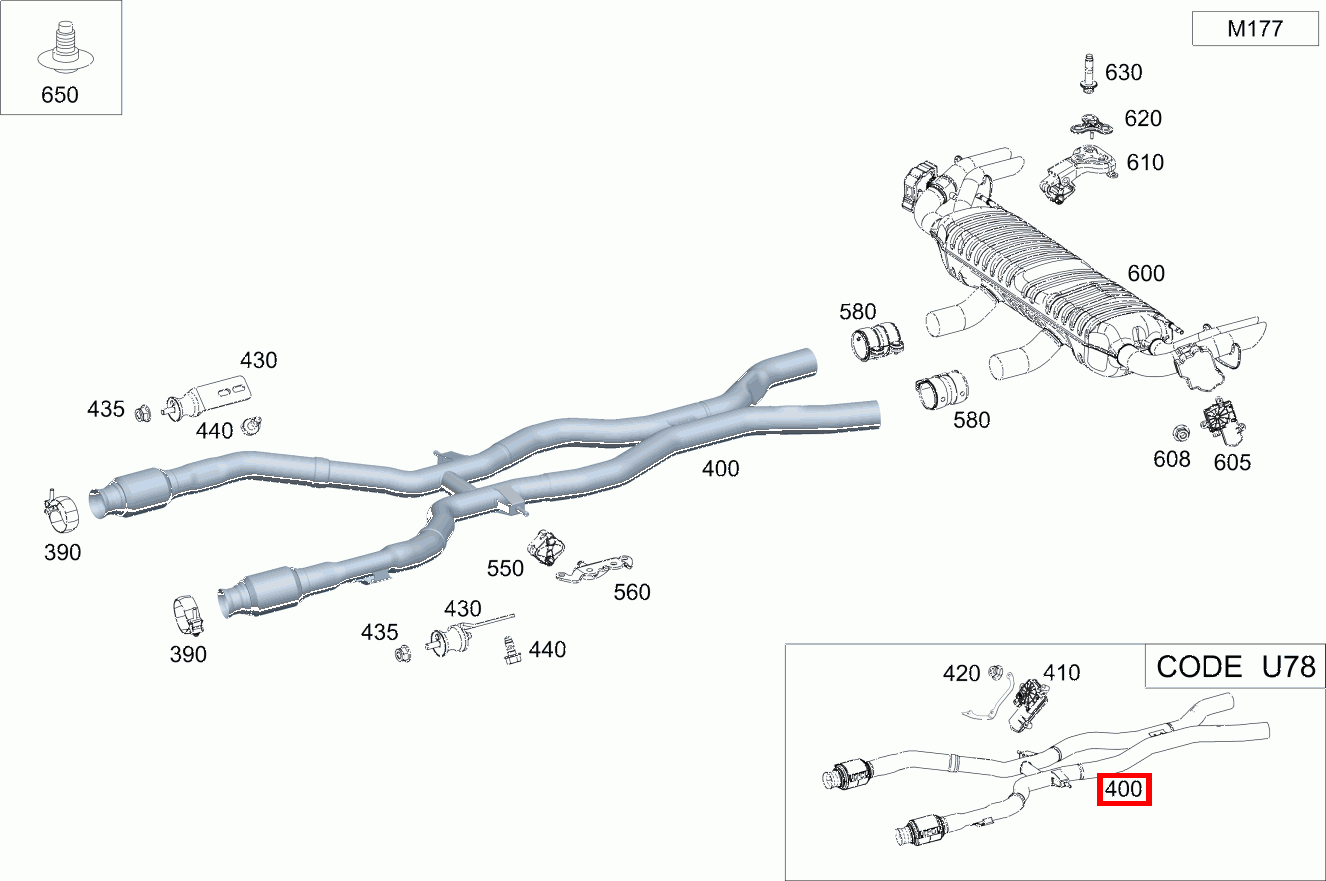 Abgasanlage Mitte Mercedes-AMG GLE 63 4M + Coupé 167