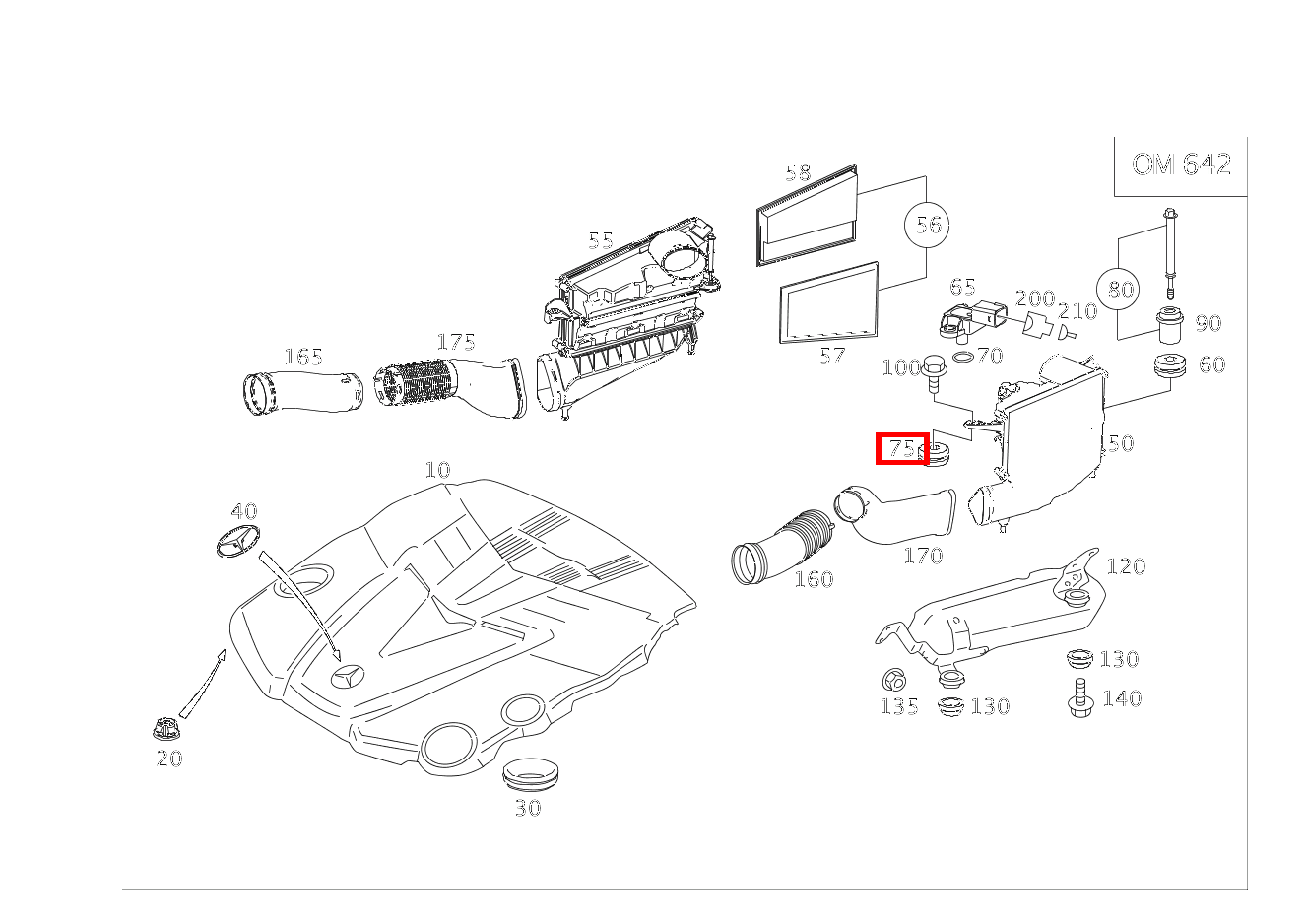 Buchse An Luftfilter GL 350 BlueTEC 4MATIC Off-Roader 164 Buchse An Luftfilter GL 350 BlueTEC 4MATIC Off-Roader 164