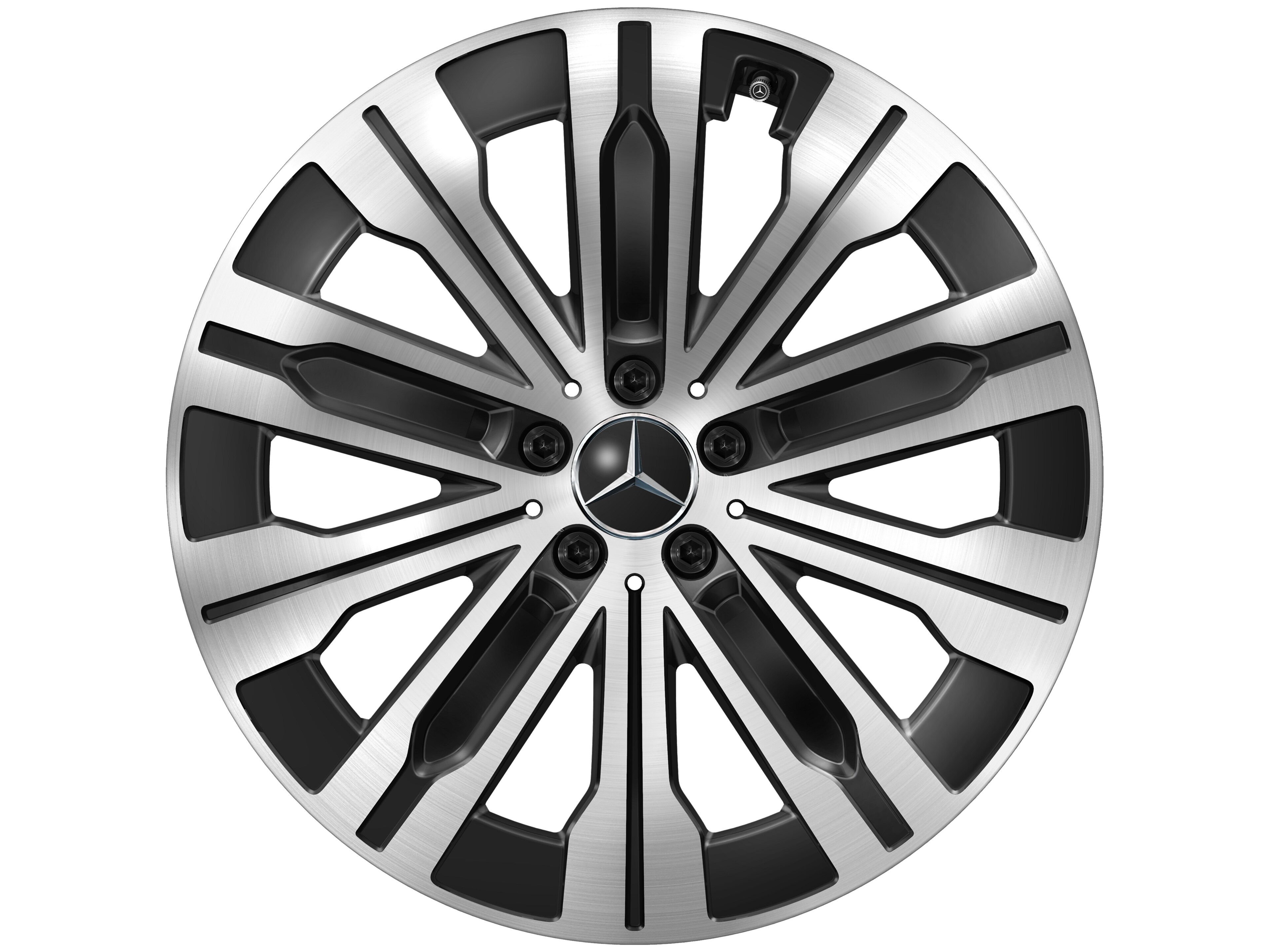 10-Speichen-Rad, Aero, 20 Zoll 8,5 J x 20 ET 38,5, schwarz, glanzgedreht