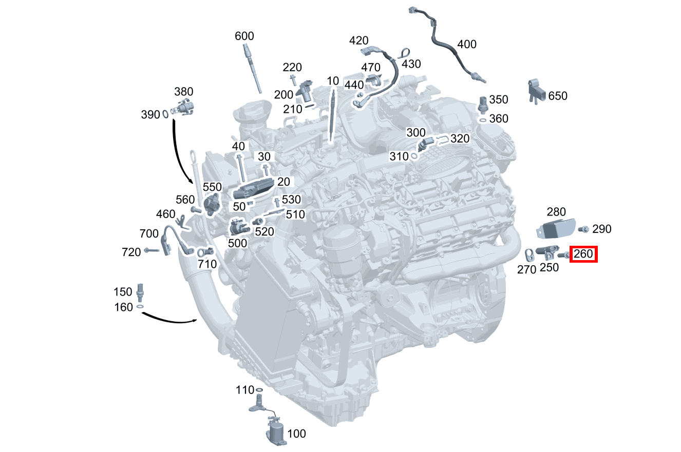 Sechsrundschraube Geber an Zylinderkurbelgehäuse; M6X25 GLS 350 d 4MATIC 166