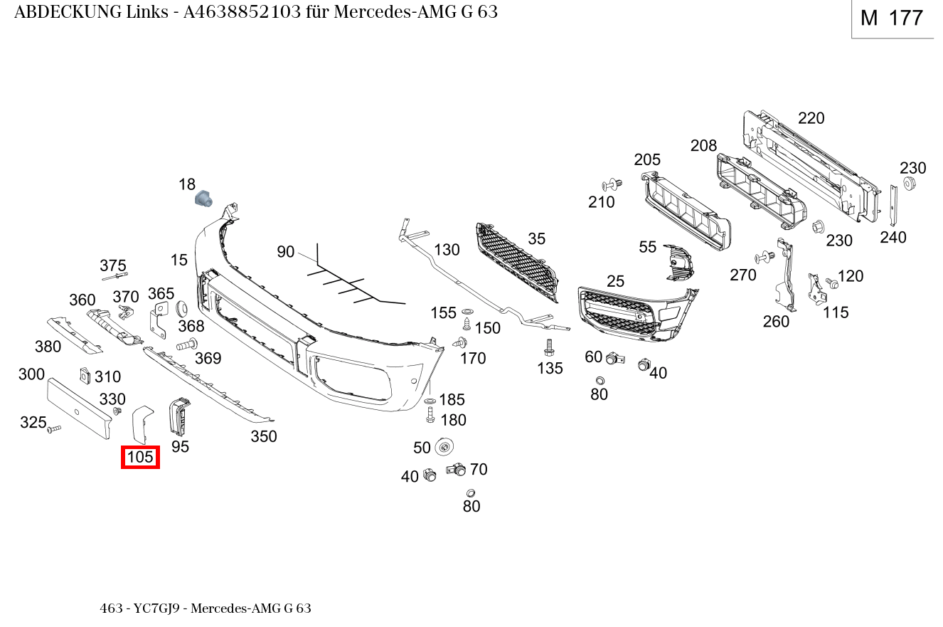 Abdeckung Links Mercedes-AMG G 63 463