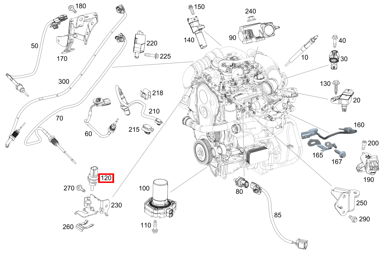Drucksensor Abgasdrucksensor vor Abgasturbolader B60 C 200 T d BCA 205 Drucksensor Abgasdrucksensor vor Abgasturbolader B60 C 200 T d BCA 205