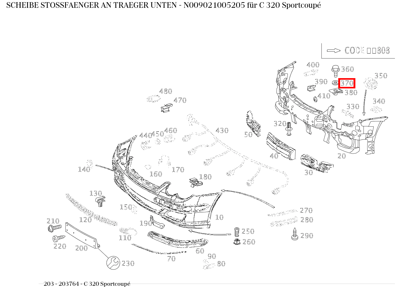 Scheibe STOSSFAENGER AN TRAEGER UNTEN C 320 Sportcoupé 203 Scheibe STOSSFAENGER AN TRAEGER UNTEN C 320 Sportcoupé 203
