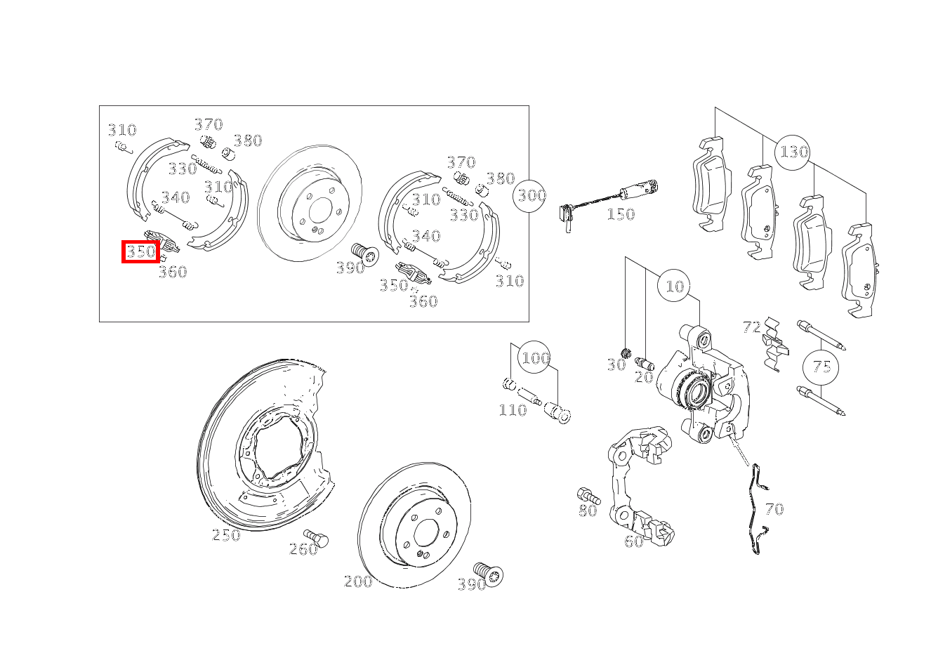 SPREIZSCHLOSS BREMSE SPREIZSCHLOSS E 350 4MATIC Limousine BCA 212