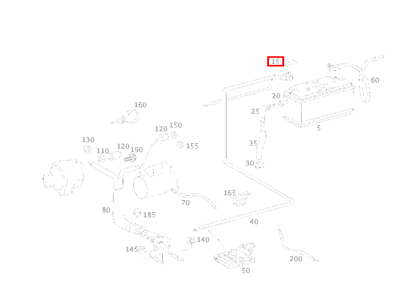 Schutzkappe BATTERIE-PLUSPOL CL 65 AMG Coupé 215