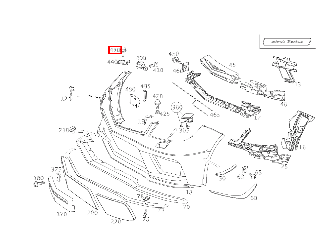 Blechschraube Stoßfänger an Kotflügel; 6.3X16 C63AMG BlackSeries 204