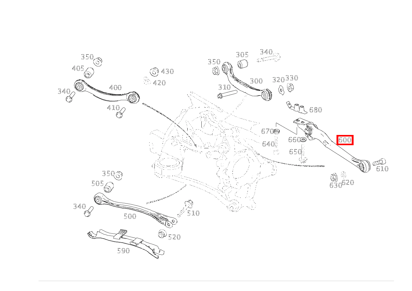 Schubstrebe Spurstange rechts CLS 55 AMG 219 Schubstrebe Spurstange rechts CLS 55 AMG 219