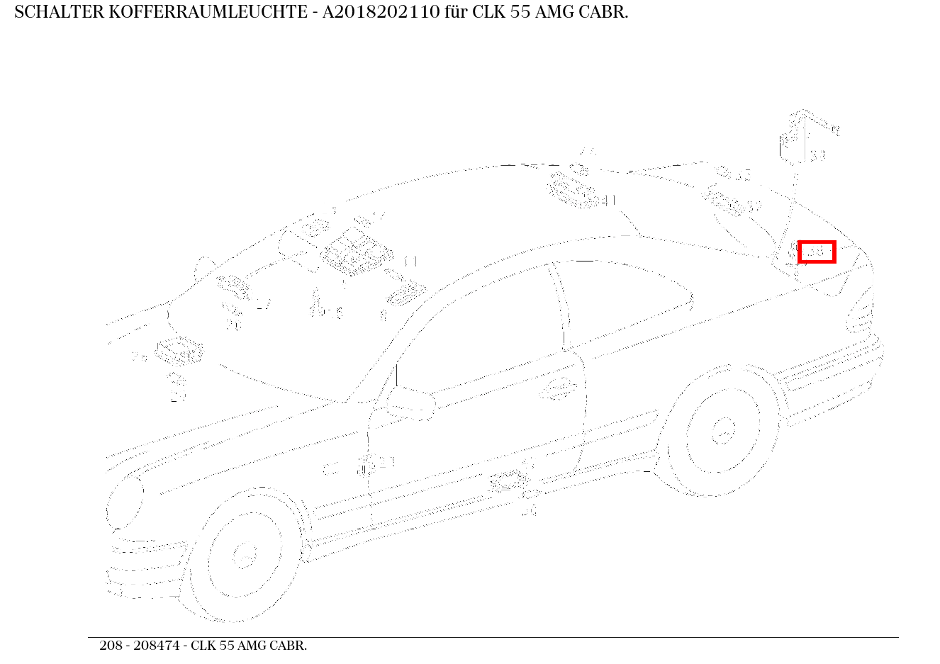 Schalter KOFFERRAUMLEUCHTE CLK 55 AMG CABR. 208 Schalter KOFFERRAUMLEUCHTE CLK 55 AMG CABR. 208