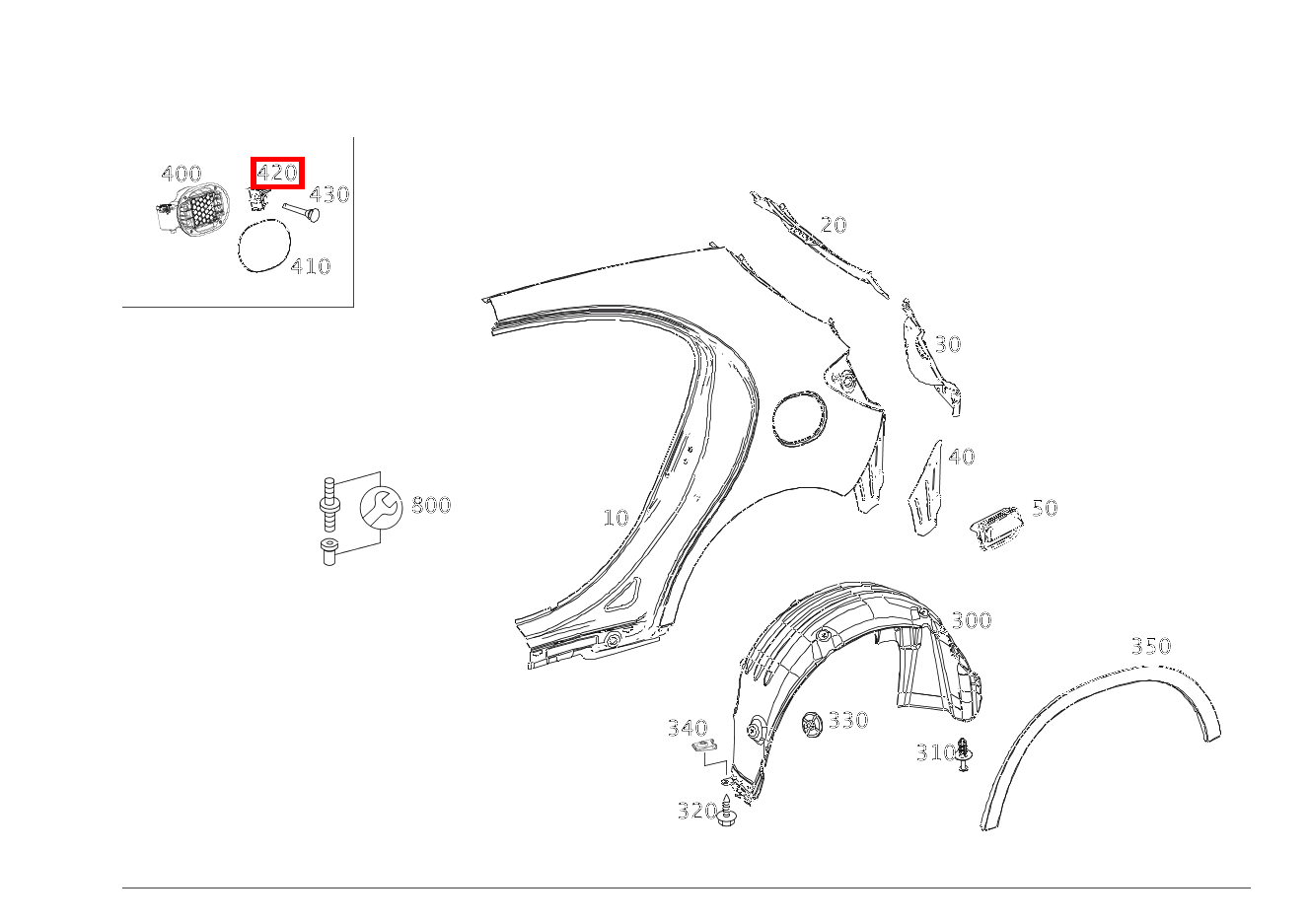 ZENTRALVERRIEGEL.STELLER TANKKLAPPE Mercedes-AMG GLA 45 4MATIC Sport Utility Vehicle 156