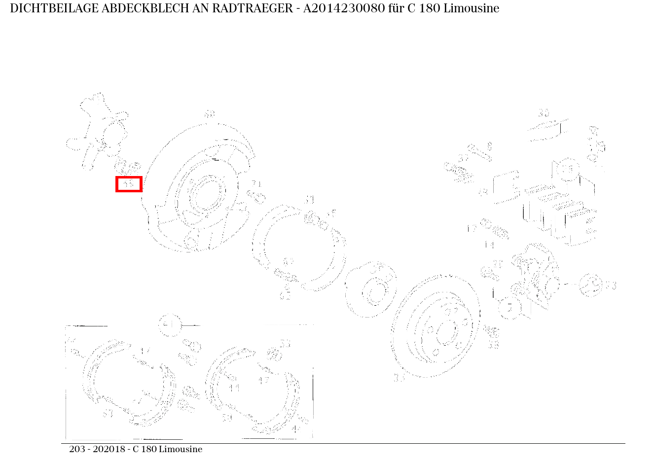 Dichtbeilage ABDECKBLECH AN RADTRAEGER C 180 Limousine 203