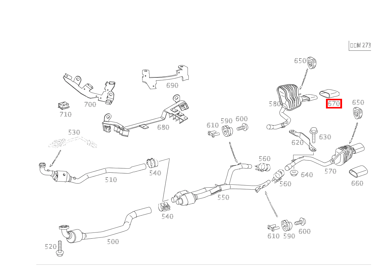 Endrohrblende AUSPUFFBLENDE RECHTS SL 550 Roadster 230