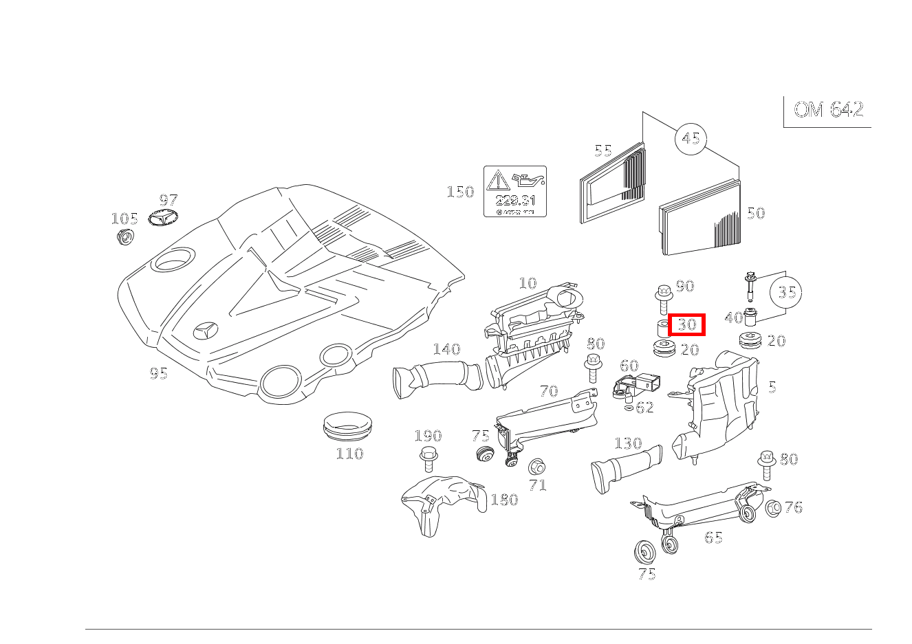 Buchse LUFTFILTERGEHAEUSE RECHTS S350BT L 4M 221 Buchse LUFTFILTERGEHAEUSE RECHTS S350BT L 4M 221