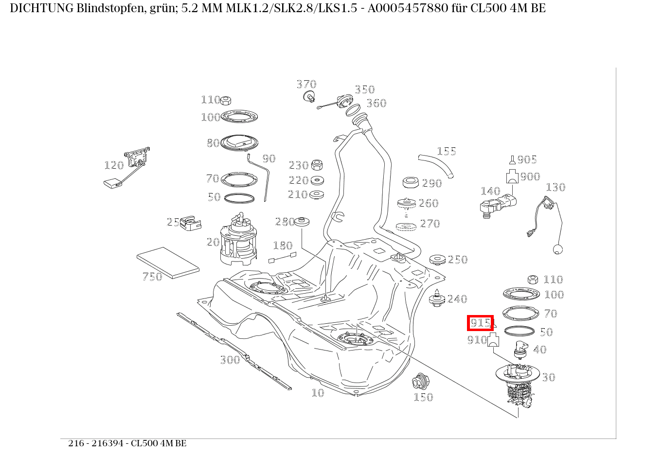 ABDICHTUNG Blindstopfen, grün; 5.2 MM MLK1.2/SLK2.8/LKS1.5 CL500 4M BE 216 ABDICHTUNG Blindstopfen, grün; 5.2 MM MLK1.2/SLK2.8/LKS1.5 CL500 4M BE 216