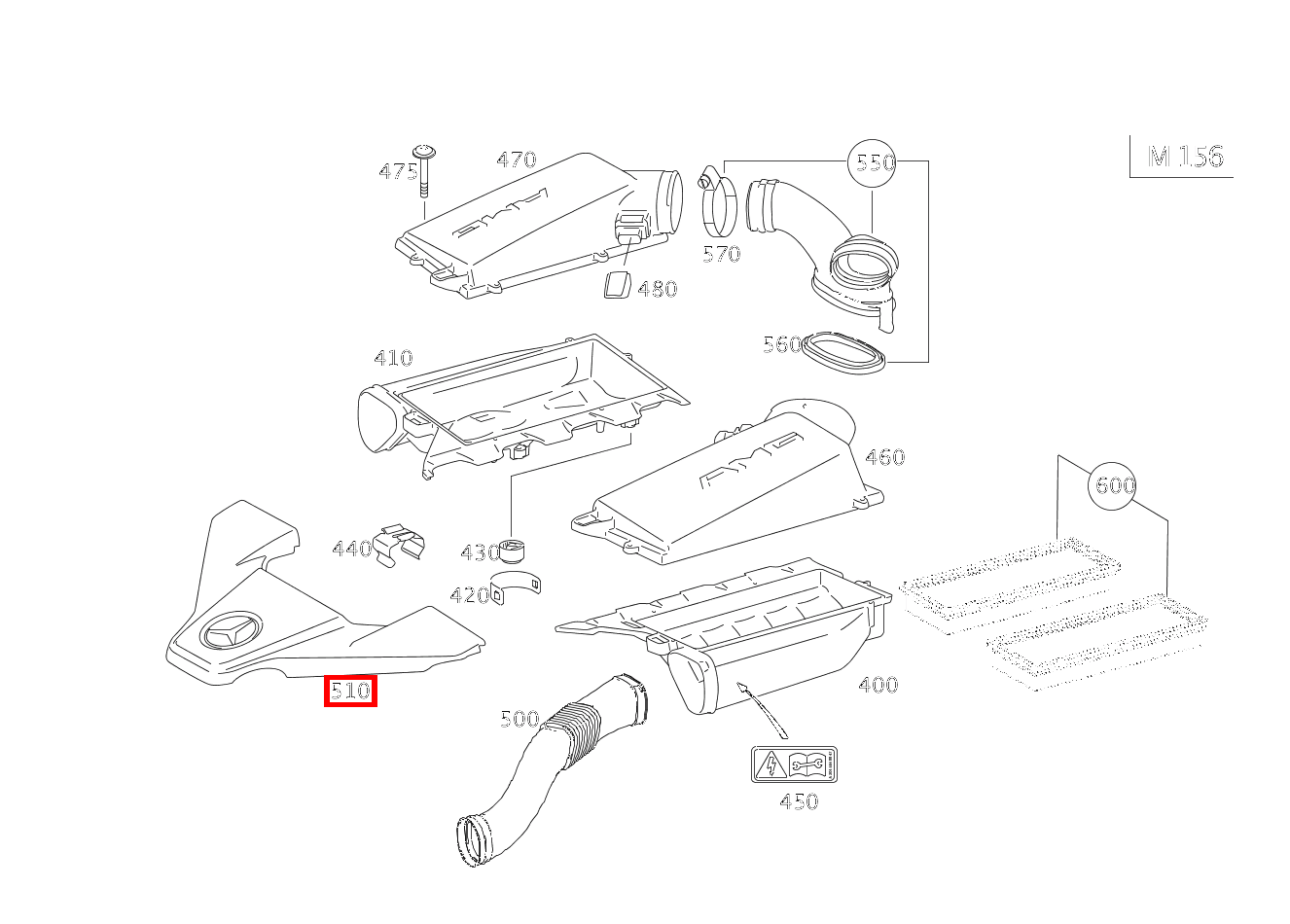 Abdeckblech VORN ML 63 AMG 4MATIC Off-Roader 164