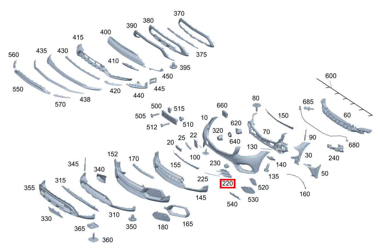 ABDECKUNG STOSSF.BEREICH Links GLC 300 4MATIC Off-Roader 253 ABDECKUNG STOSSF.BEREICH Links GLC 300 4MATIC Off-Roader 253