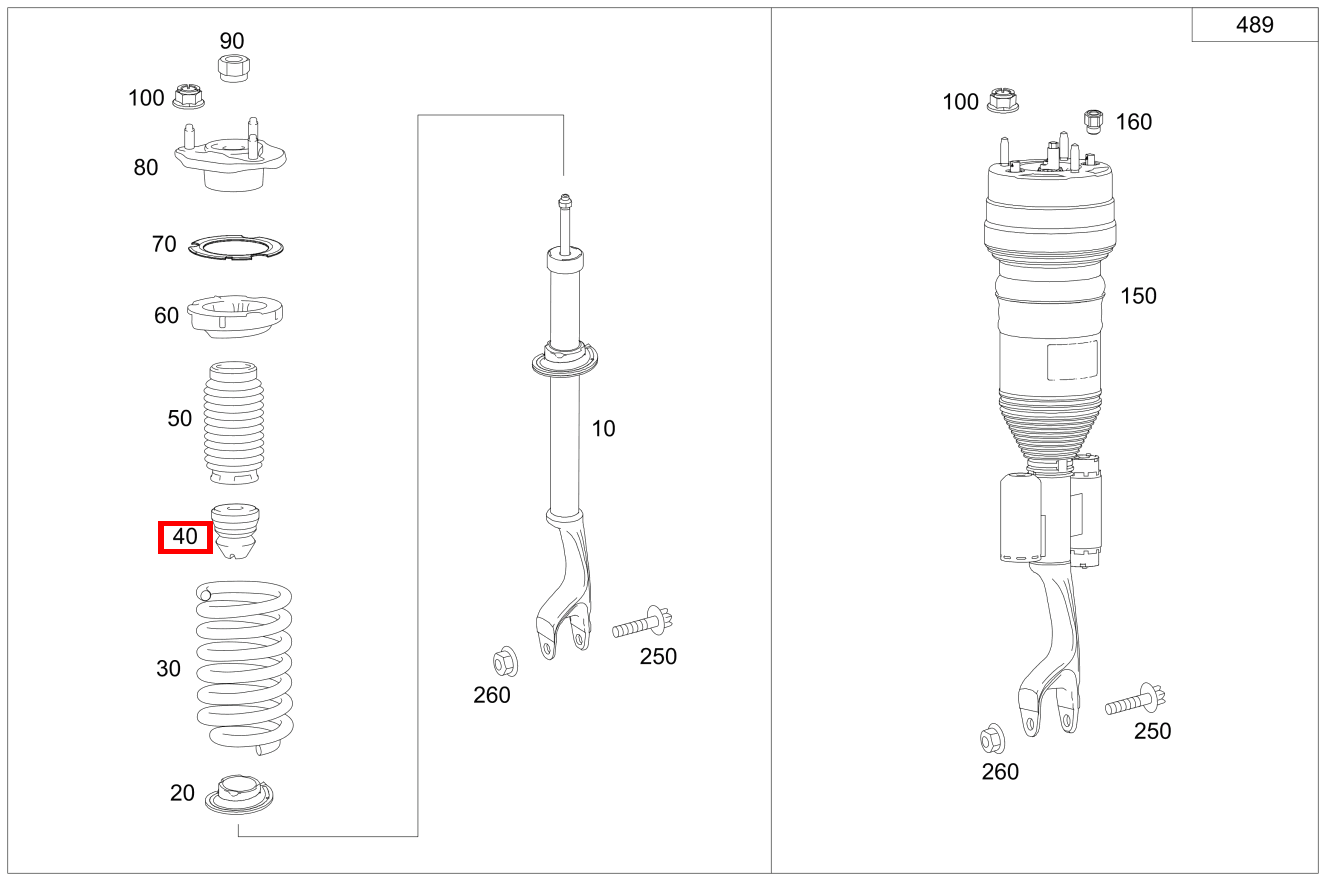 Anschlagpuffer Stossd. Links und rechts GLC 300 e 4MATIC Coupé 253 Anschlagpuffer Stossd. Links und rechts GLC 300 e 4MATIC Coupé 253