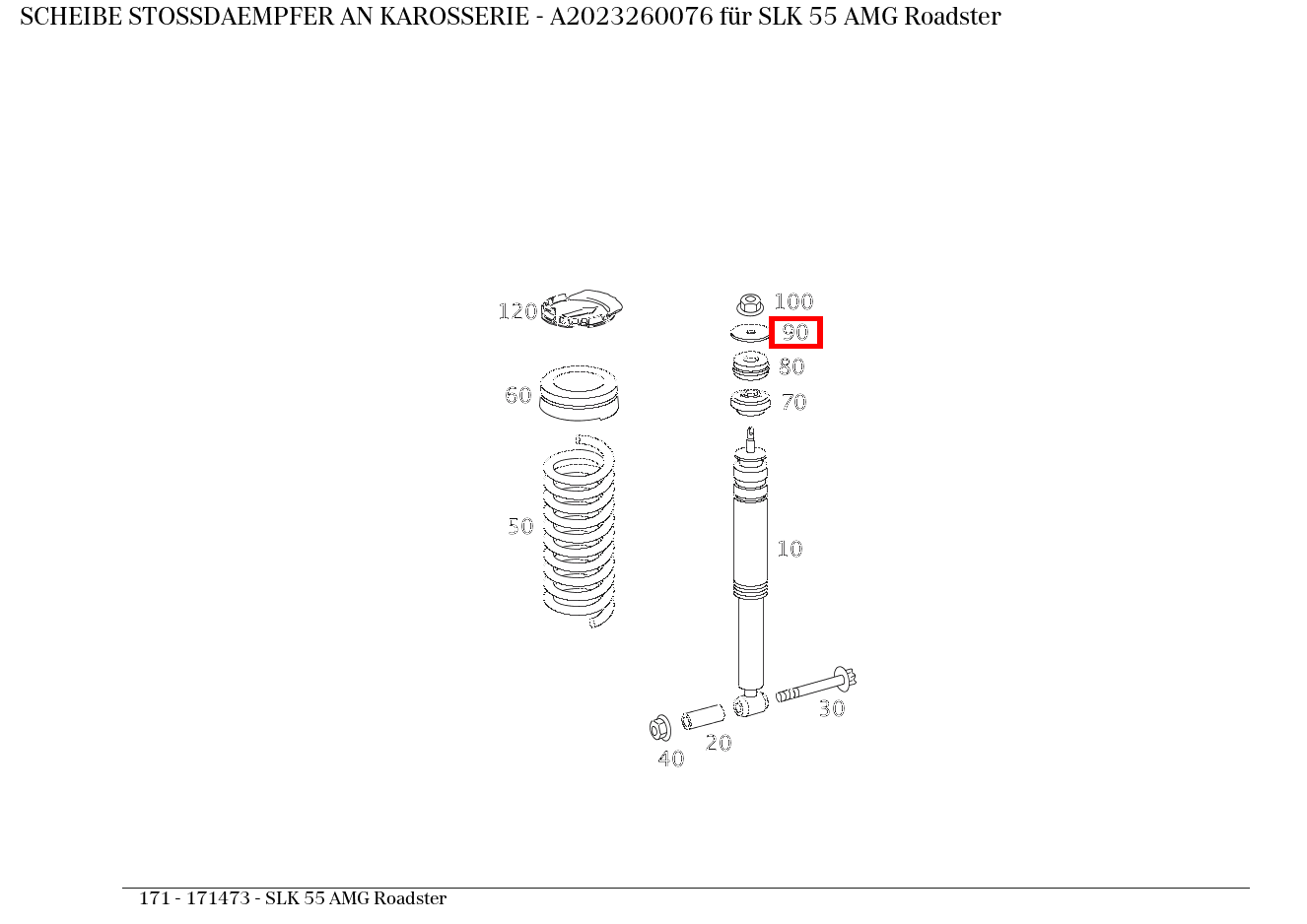 Scheibe STOSSDAEMPFER AN KAROSSERIE SLK 55 AMG Roadster 171