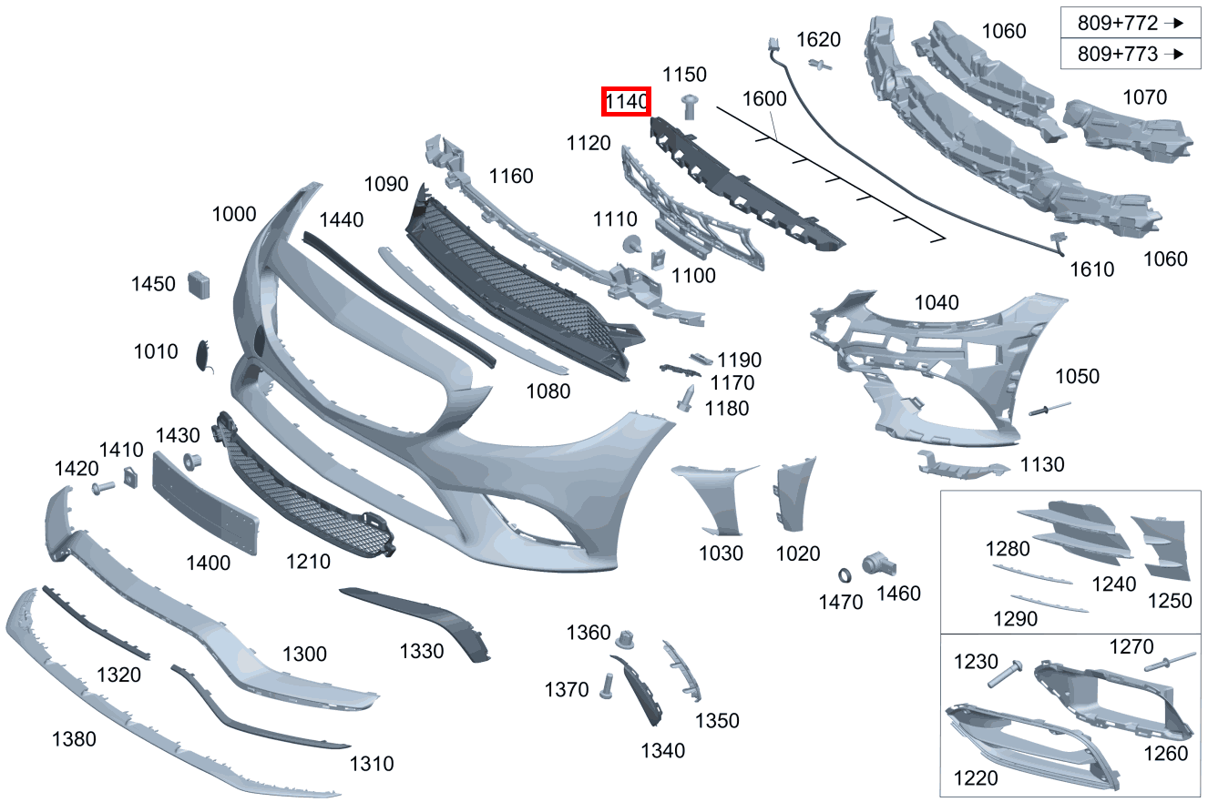 Grundtäger Stossfänger Oben C 220 d T-Modell 247 Grundtäger Stossfänger Oben C 220 d T-Modell 247