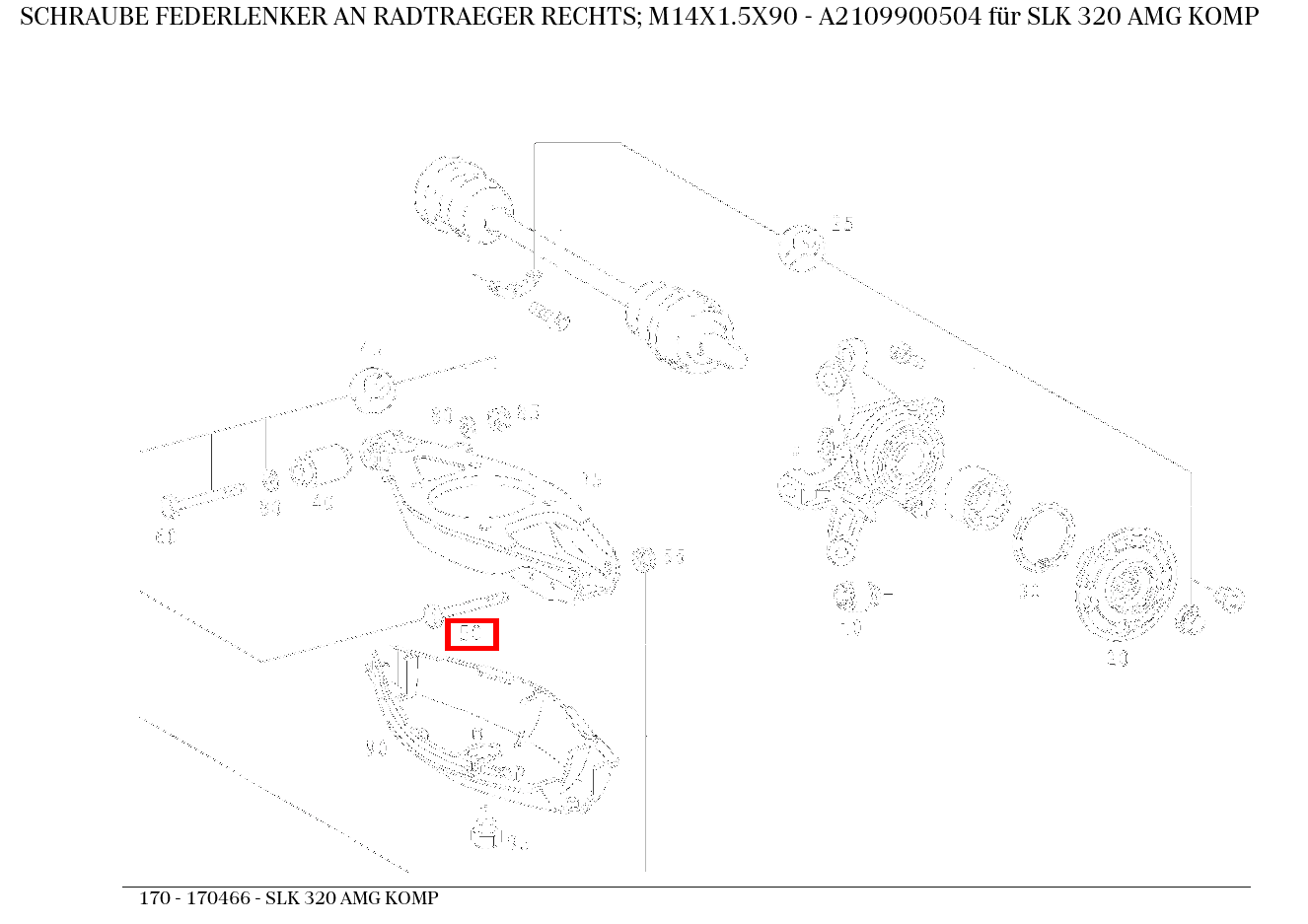 Schraube FEDERLENKER AN RADTRAEGER RECHTS; M14X1.5X90 SLK 320 AMG KOMP 170