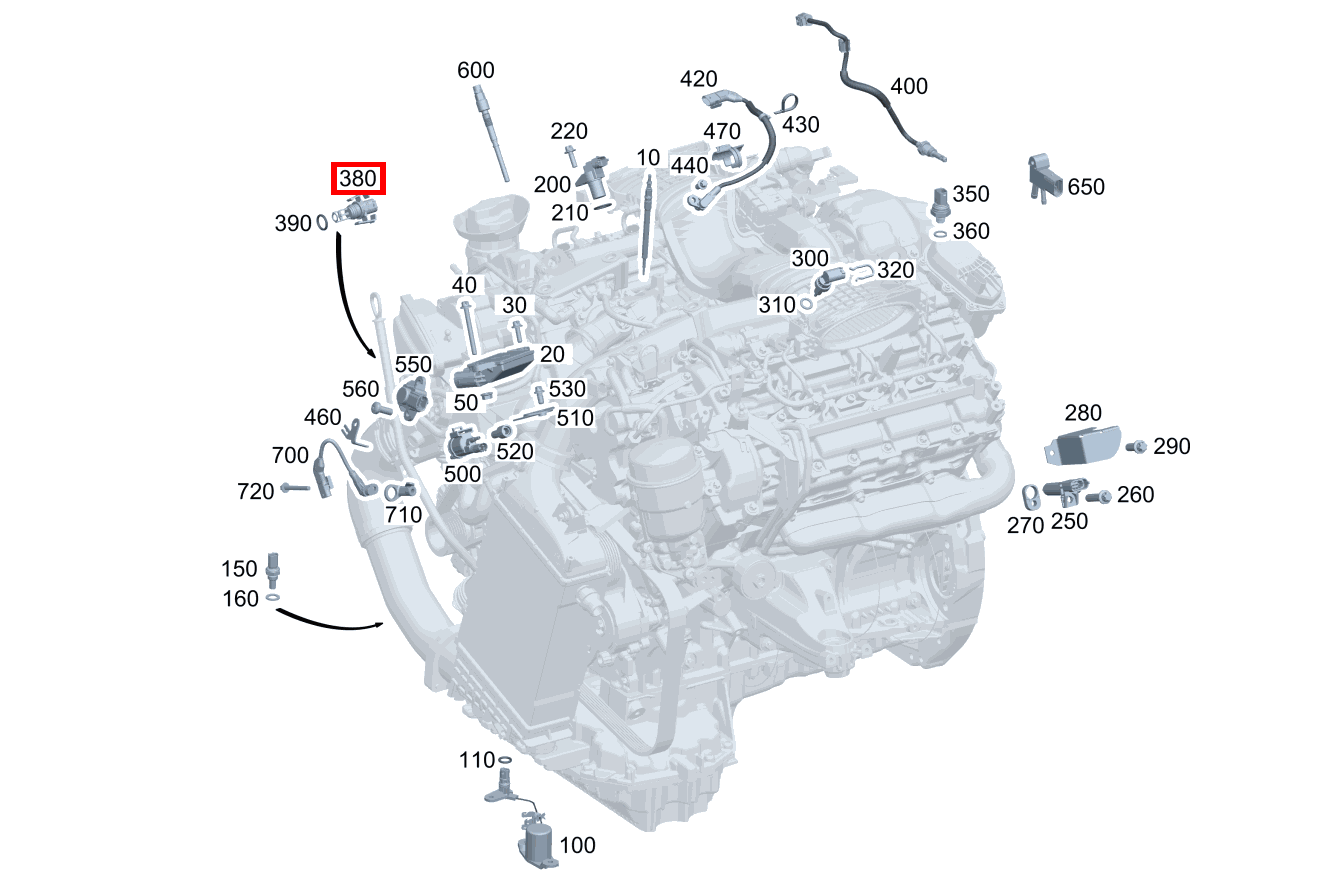 Temperatursensor Ansaugluftdrosselung EQC 400 4MATIC 293
