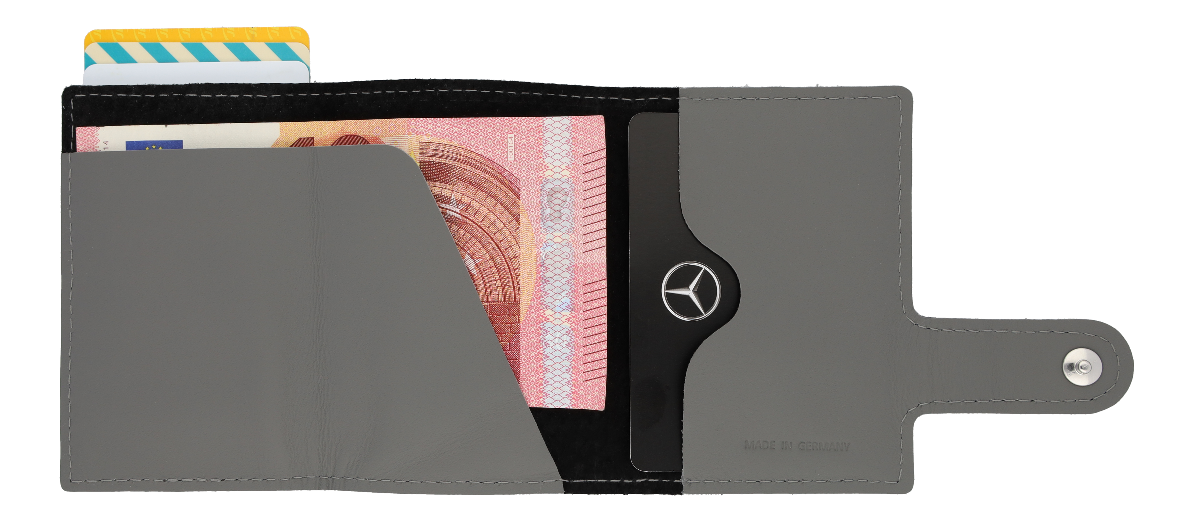 Mercedes-Benz - Mini-Geldbörse silbergrau, Rindleder