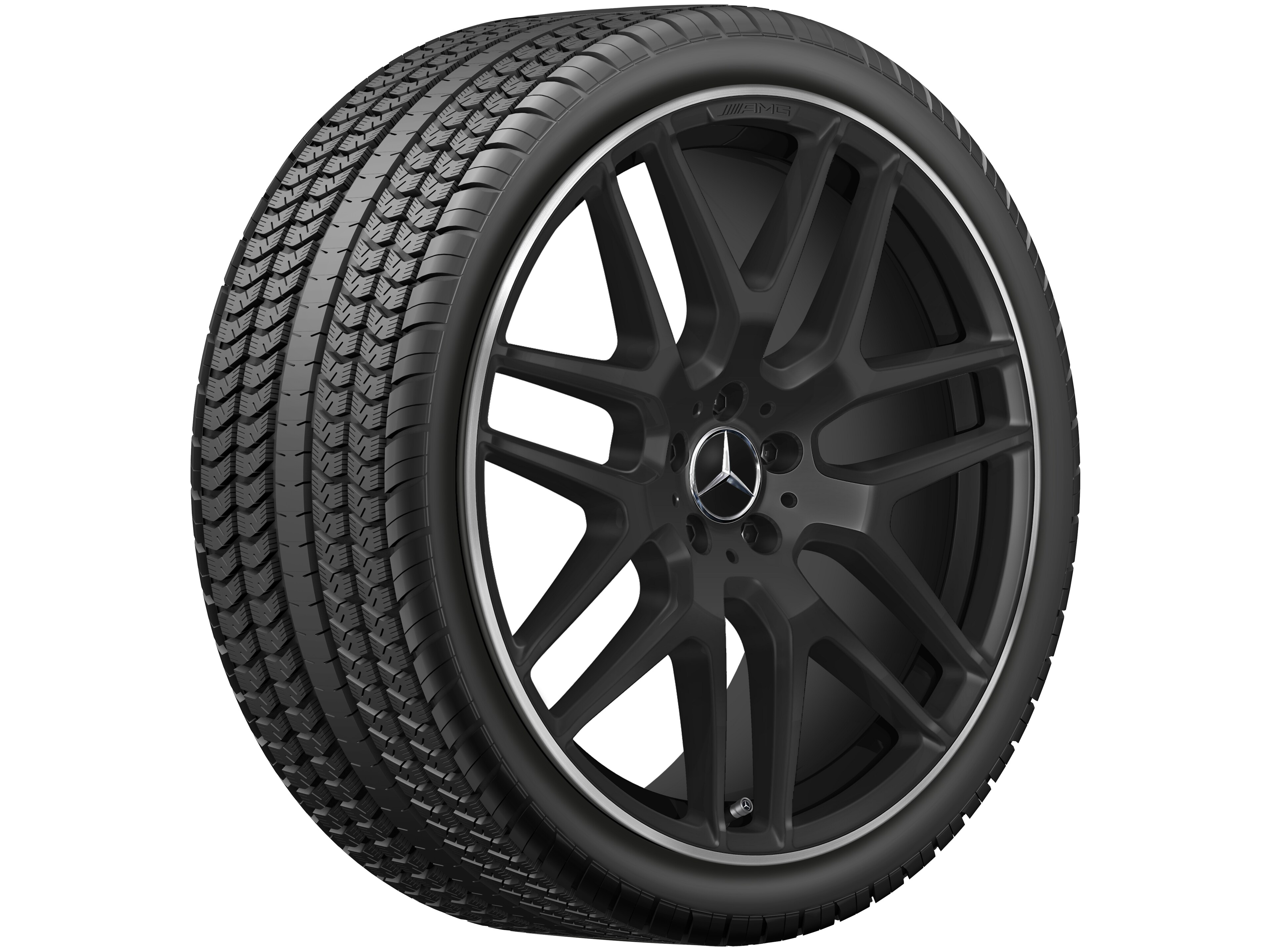 Mercedes-Benz -  AMG Leichtmetallrad 22 Zoll, 10 J x 22 ET 56, schwarz matt, Felgenhorn glanzgedreht