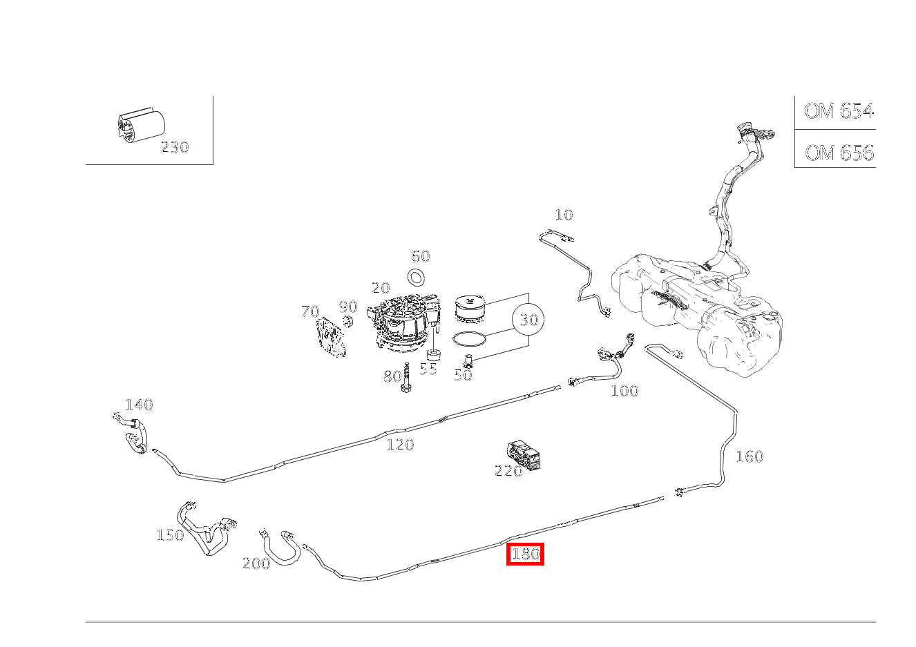 Kraftstoff-Rücklaufleitung RUECKLAUF E 400 d 4MATIC T-Modell All-Terrain 213