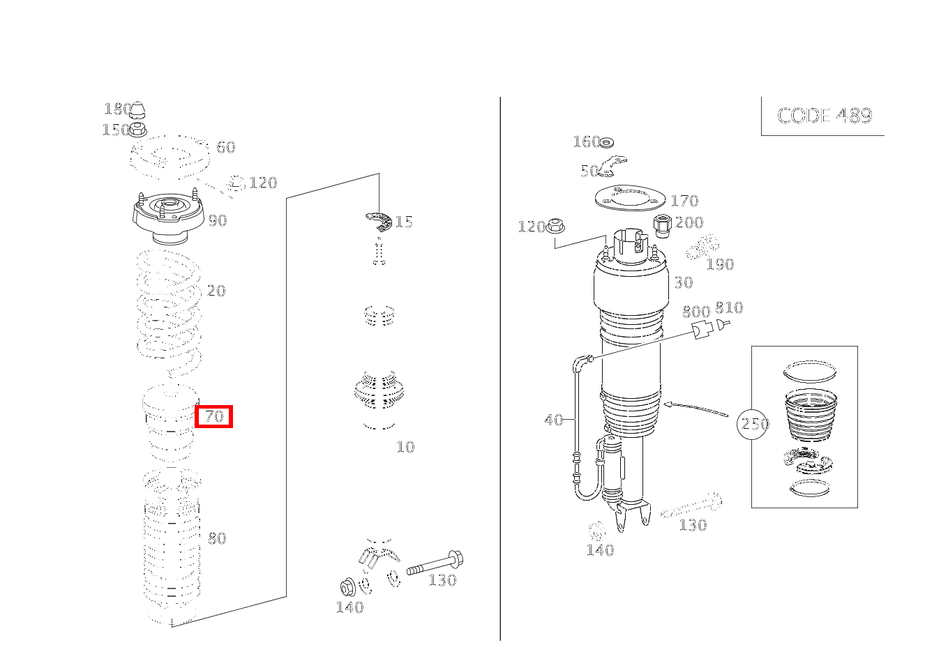 Gummipuffer Vorderfeder E280CDI SONDERAUFB 211