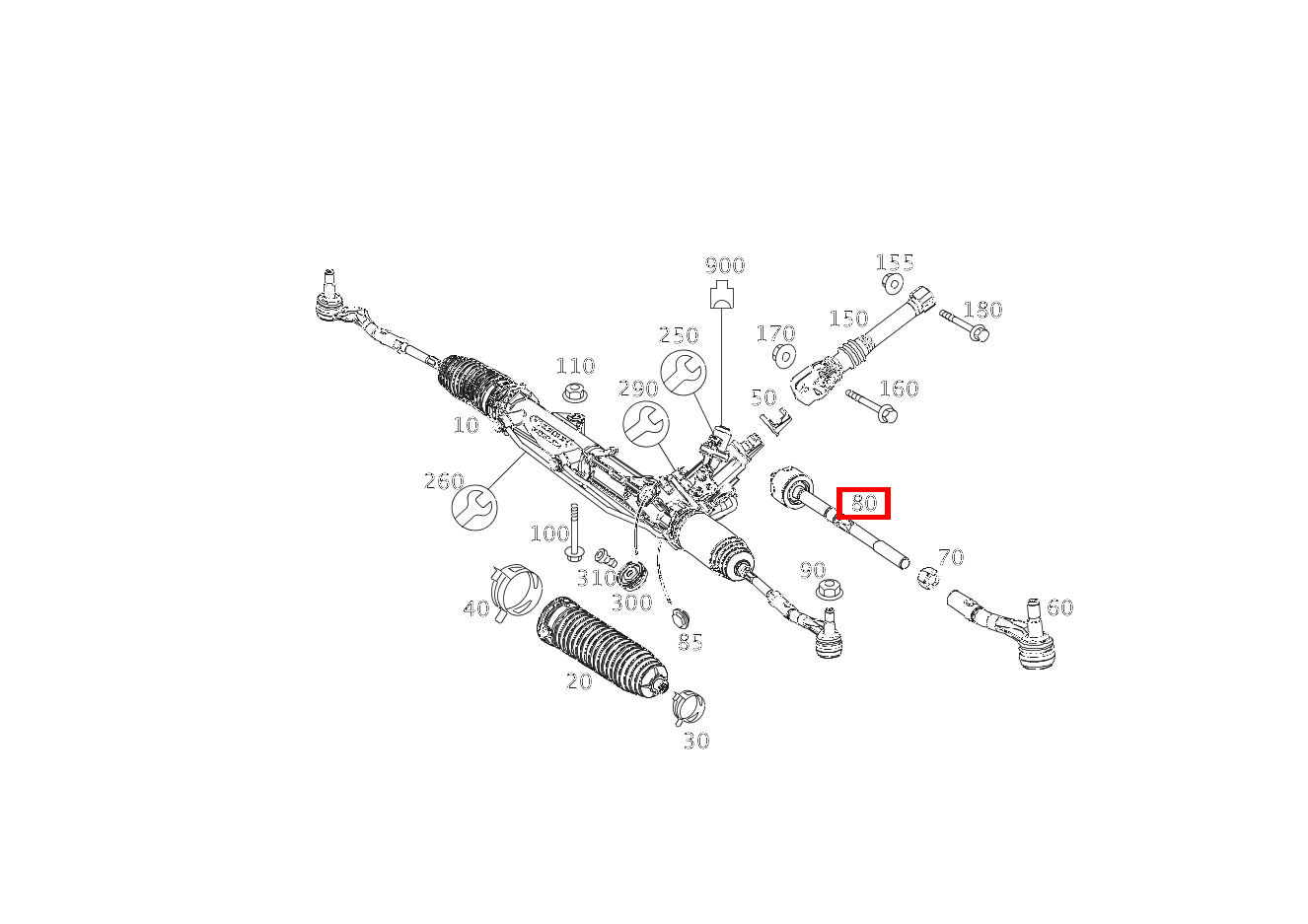 REP.SATZ SPURSTANGE INNEN LINKS UND RECHTS C 180 205 REP.SATZ SPURSTANGE INNEN LINKS UND RECHTS C 180 205