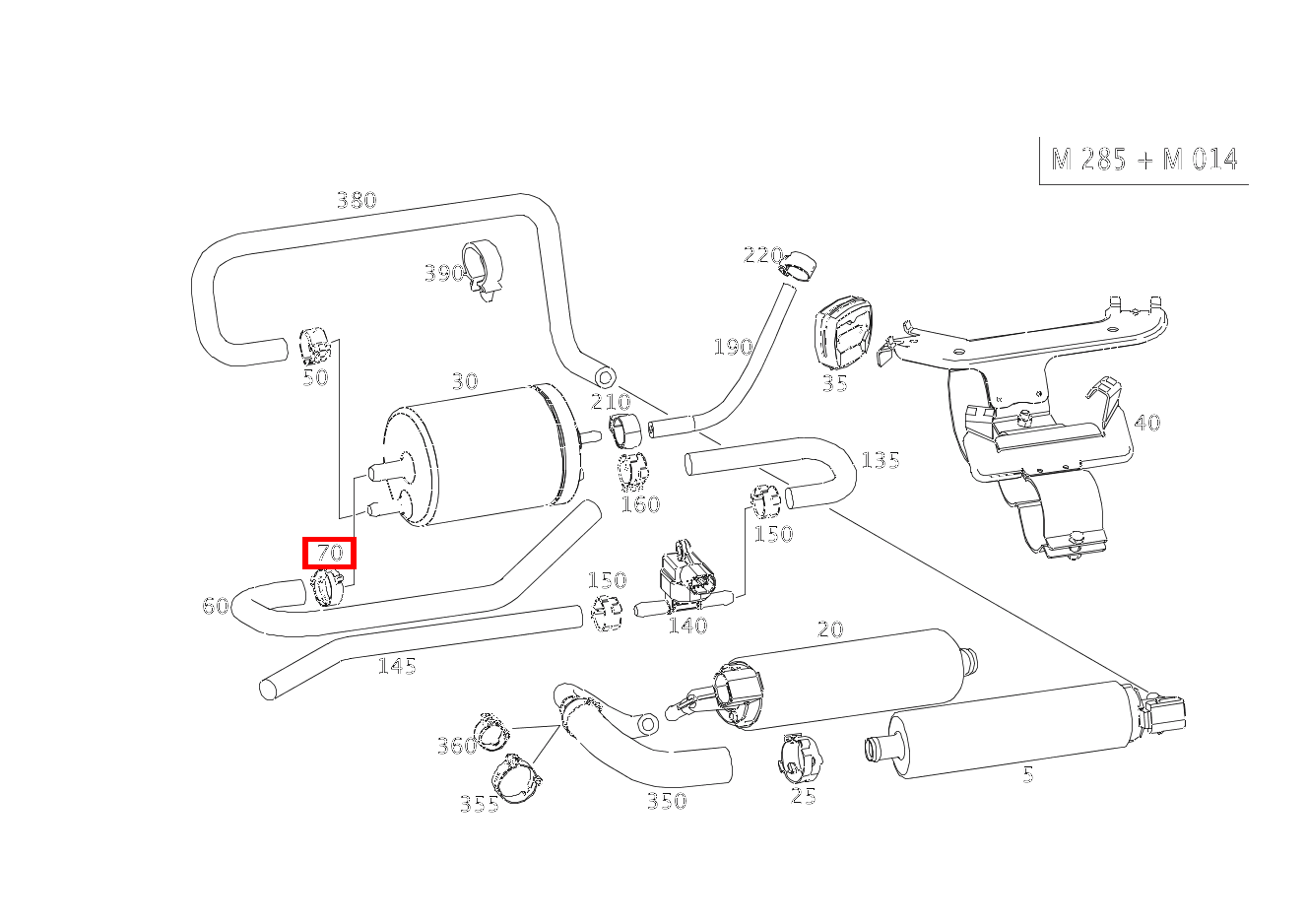 Schelle AN RUECKLAUFLEITUNG; 15.5-17.5 MM Maybach 62 S (langer Radstand) 240