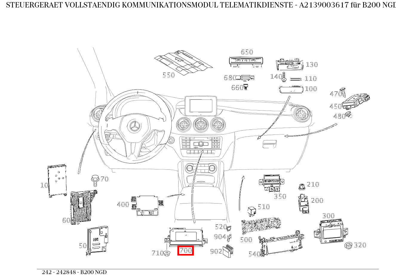 Steuergerät vollständig KOMMUNIKATIONSMODUL TELEMATIKDIENSTE B200 NGD 242 Steuergerät vollständig KOMMUNIKATIONSMODUL TELEMATIKDIENSTE B200 NGD 242