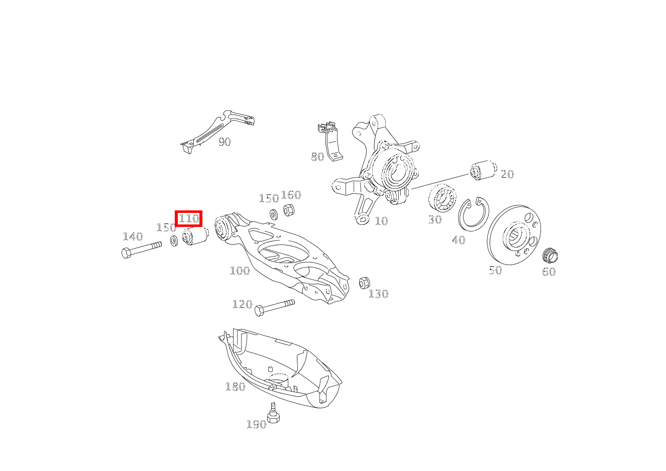 Gummilager LINKS UND RECHTS SLK 55 AMG Roadster 171