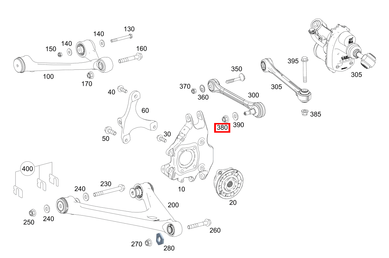 Sechskantmutter M Flansch SPURSTANGE AN RADTRAEGER RECHTS; M14X1,5 Mercedes-AMG GT S 197