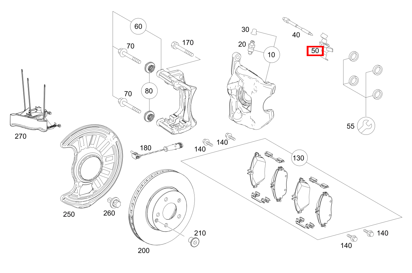 Spreizfeder Bremsbelag A 45 AMG 4MATIC 176 Spreizfeder Bremsbelag A 45 AMG 4MATIC 176