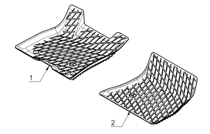 Fußraumschale EQA H243, Dynamic Squares, Fahrer-/Beifahrermatte, 2-teilig,  Fußraumschale EQA H243, Dynamic Squares, Fahrer-/Beifahrermatte, 2-teilig,