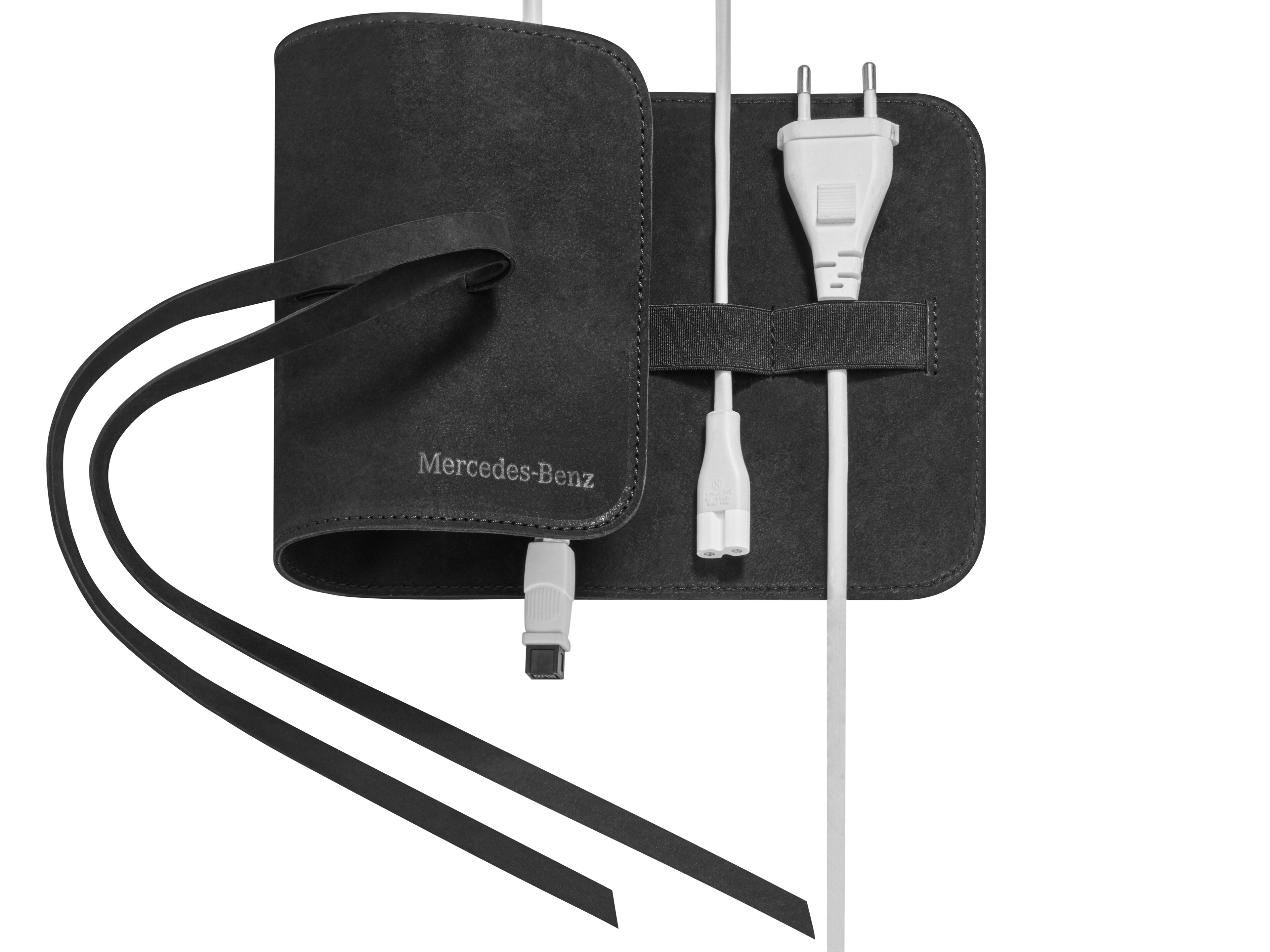 Mercedes-Benz -  Kabel-Organizer schwarz, Nubukleder