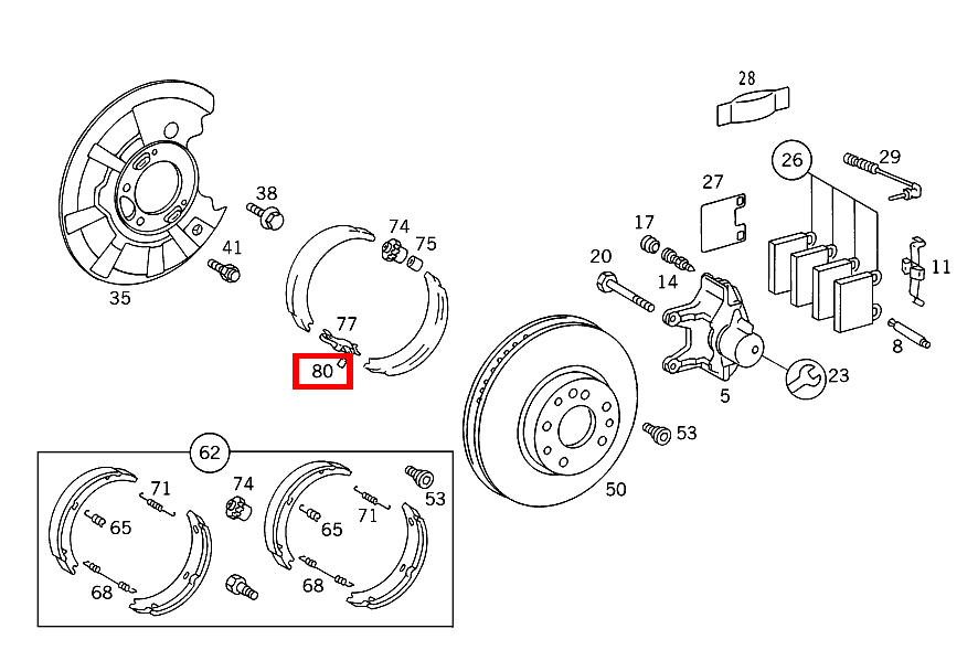 Zylinderstift BREMSBACKE AN DRUCKLASCHE S 350 Turbodiesel 140