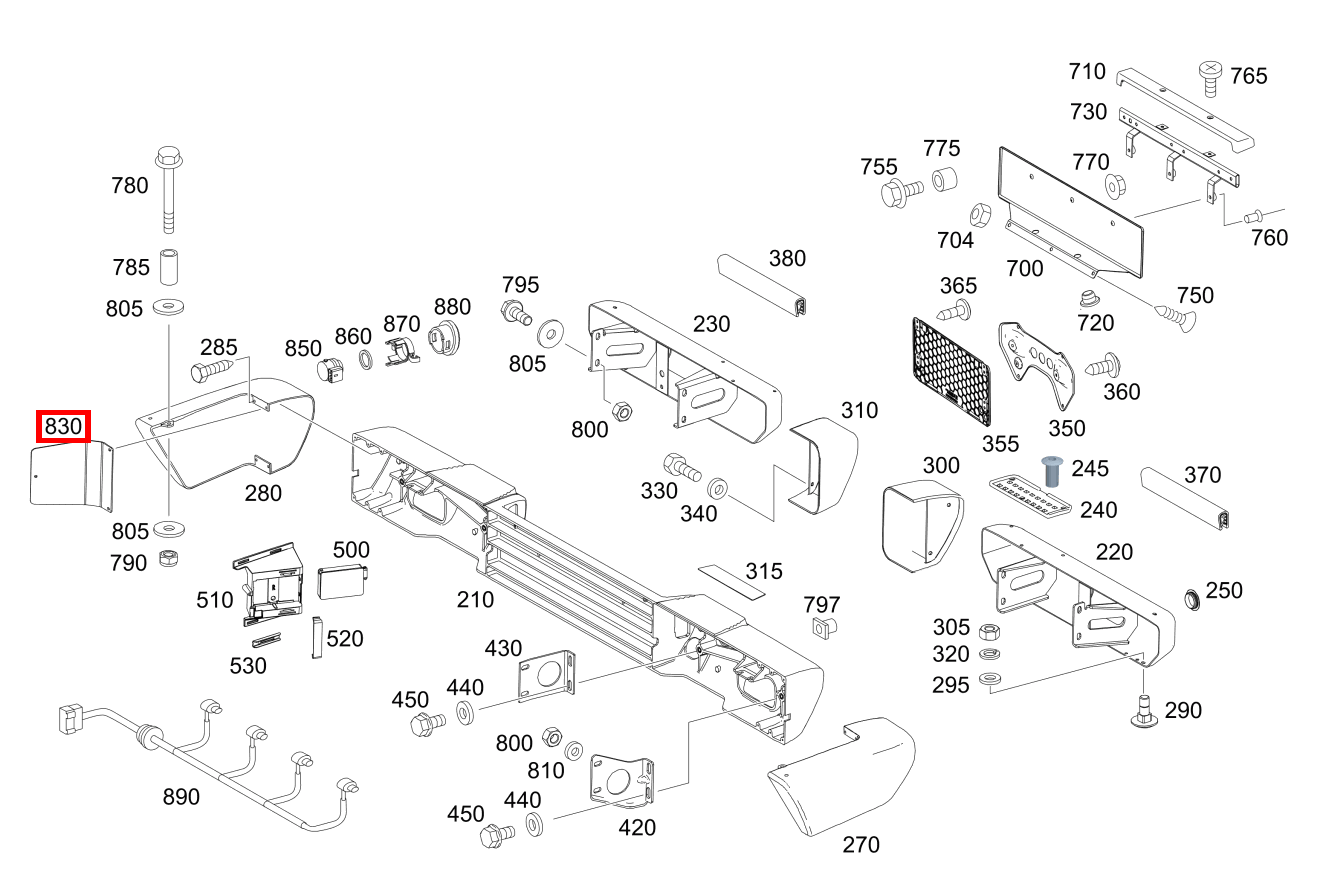 Spritzschutz PARKTRONIC-System G 500 Off-Roader lang BCA 463 Spritzschutz PARKTRONIC-System G 500 Off-Roader lang BCA 463